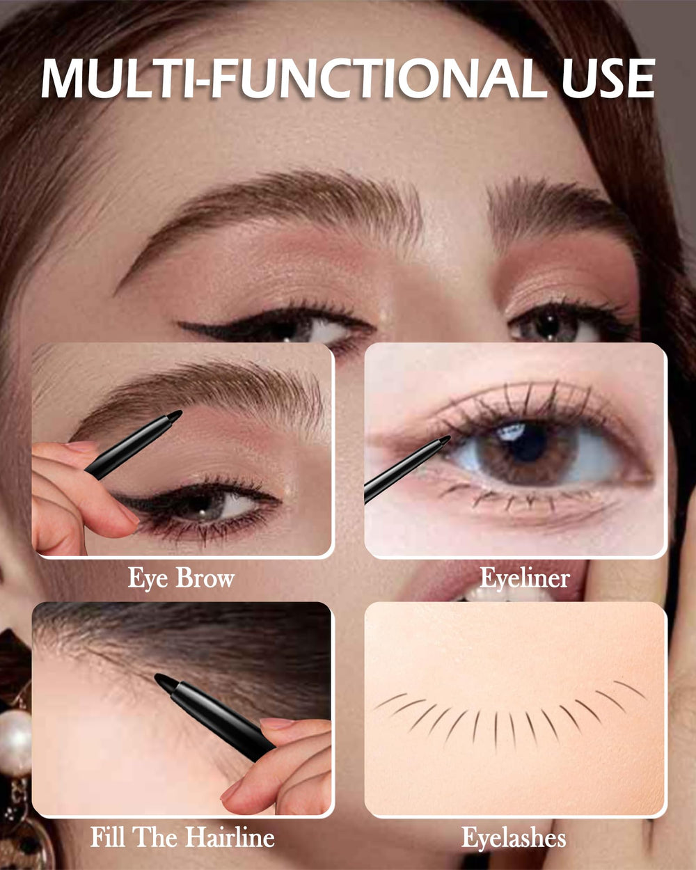 Caedelfly Gel Eyeliner Set – palette noir et marron, coffret maquillage nomade idéal.