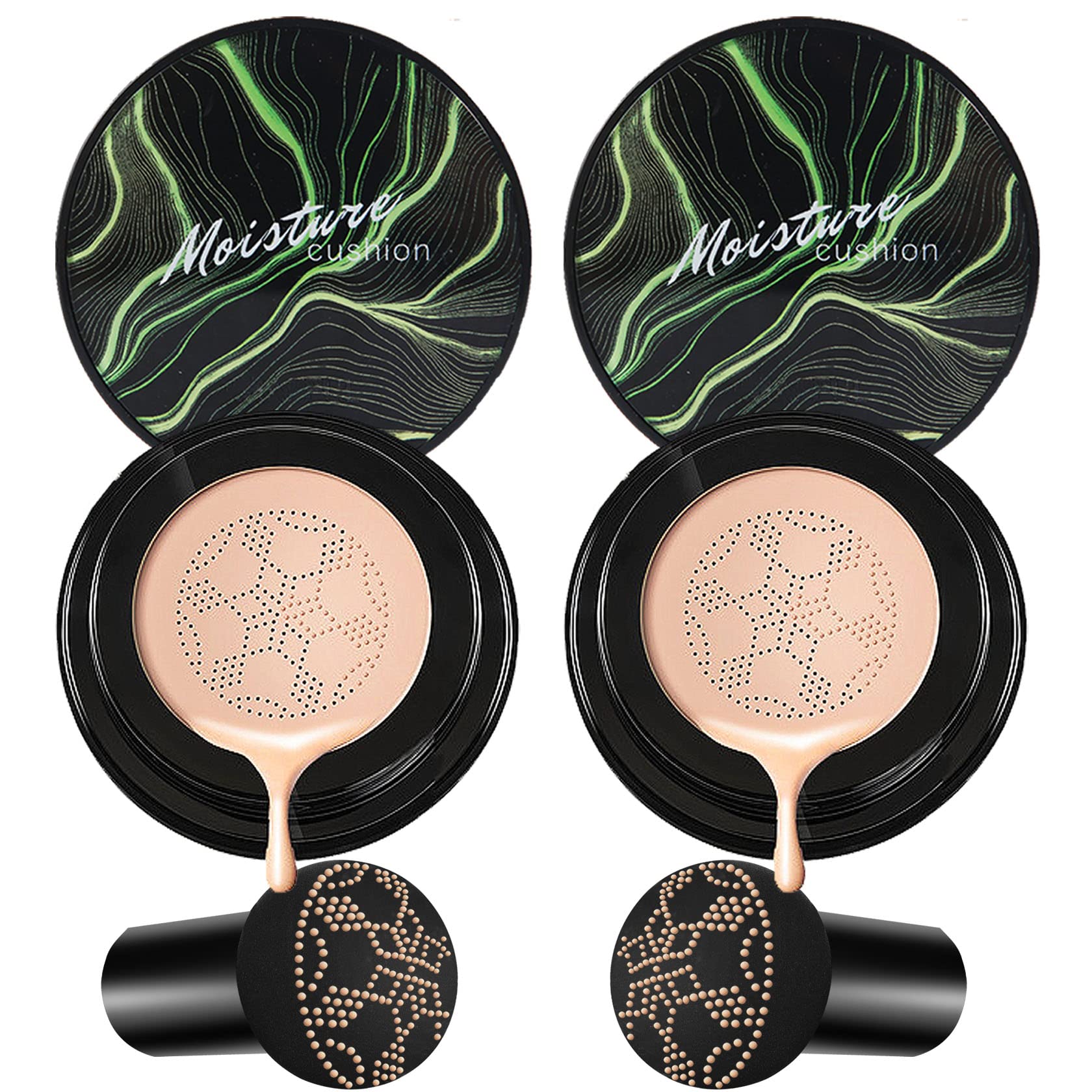 CAHIUYOA Crème CC Cushion Éponge champignon offre hydratation légère et couvrance naturelle.