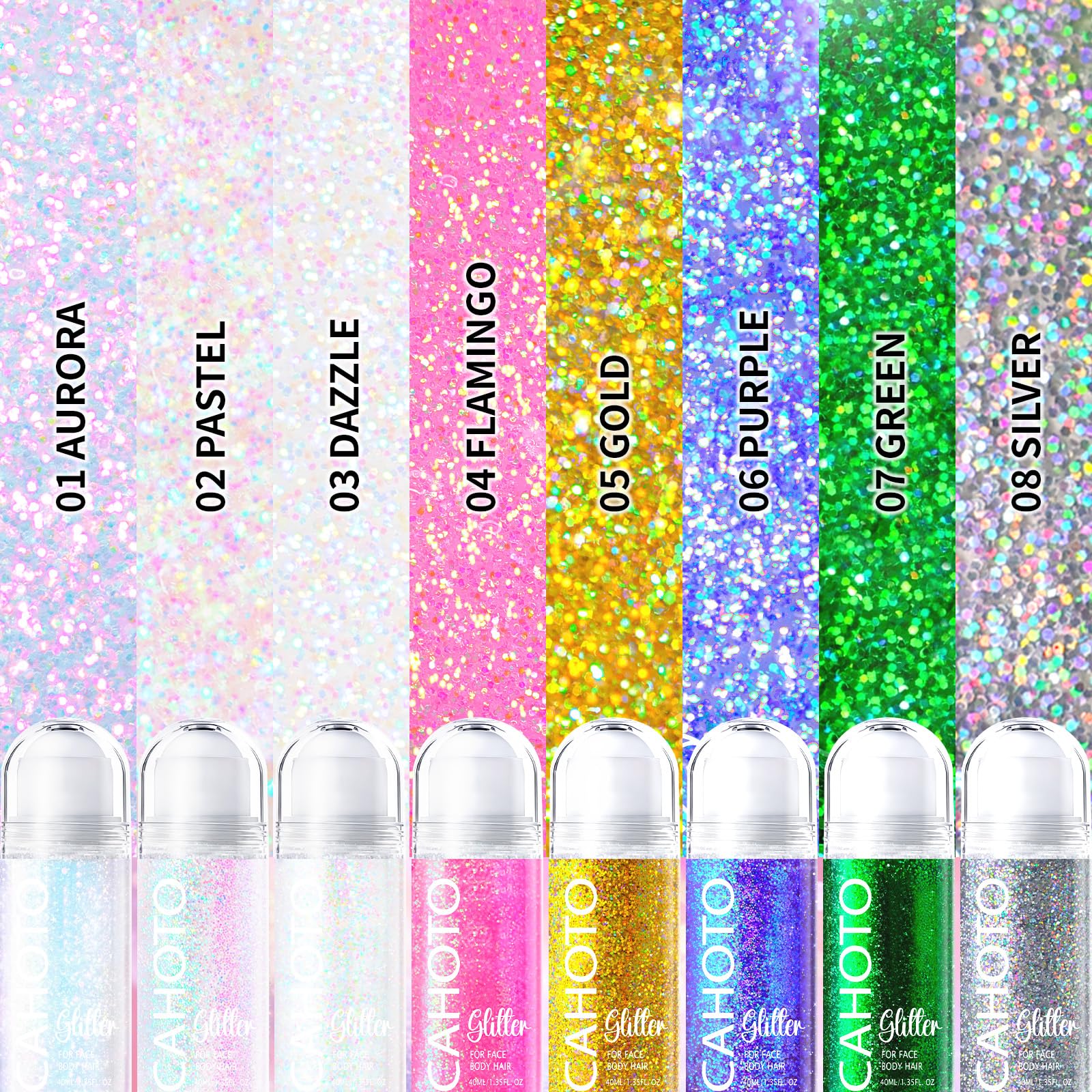 CAHOTO glitter longue-duree, tenue qui tient des heures.