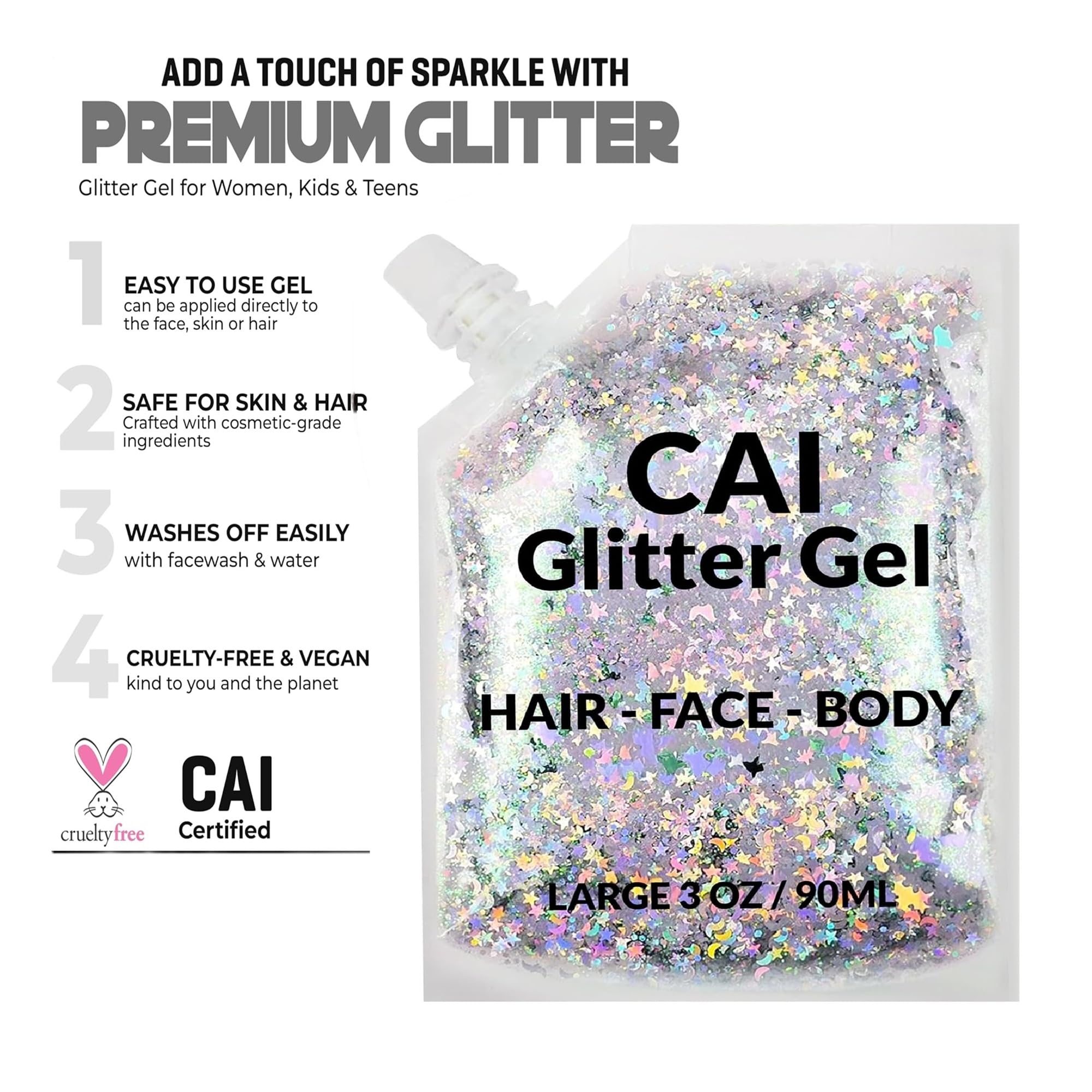 Paillettes pour déguisement CAI BEAUTY NYC, style audacieux et scintillant.