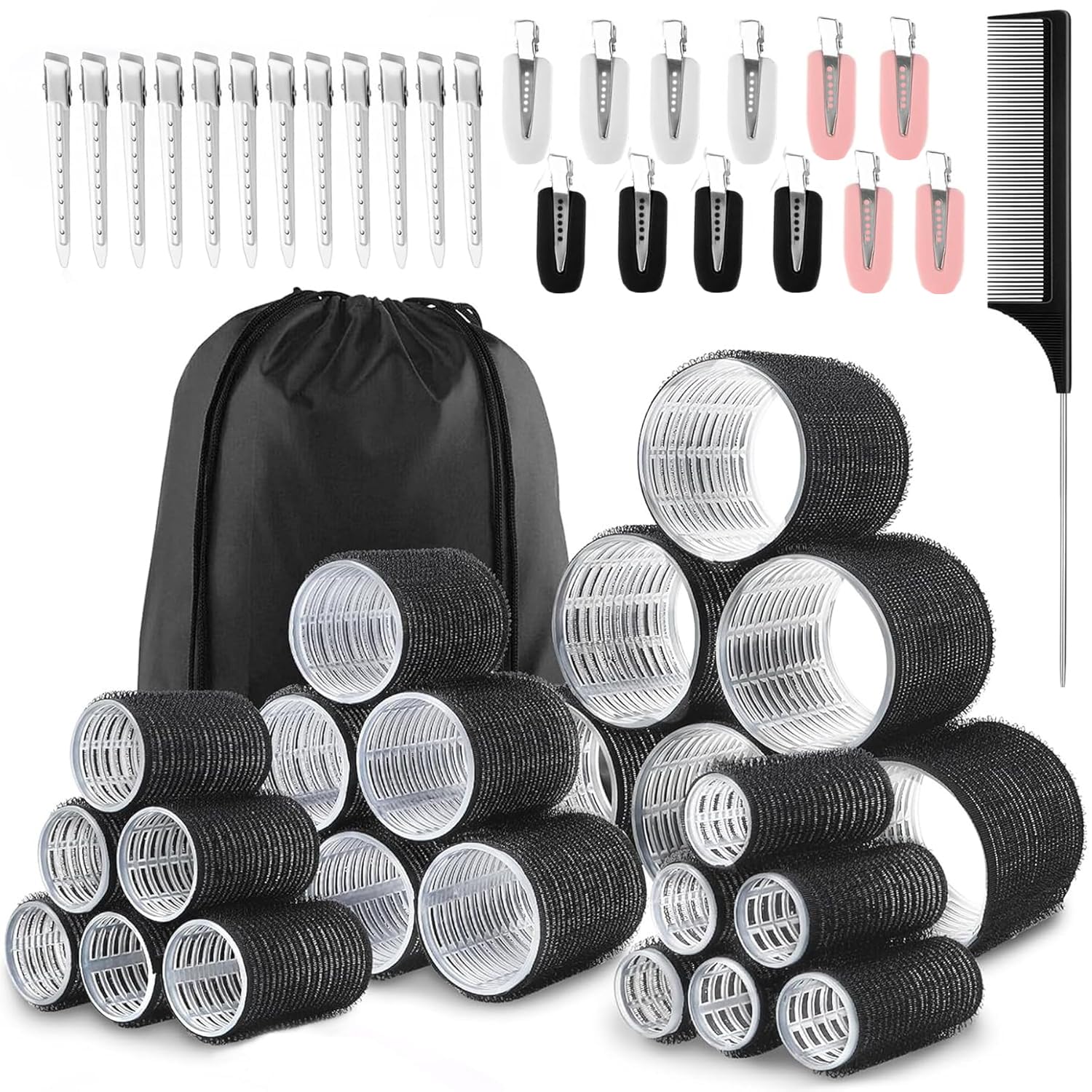 Caija-H rouleaux cheveux 60mm pour boucles volumineuses et naturelles