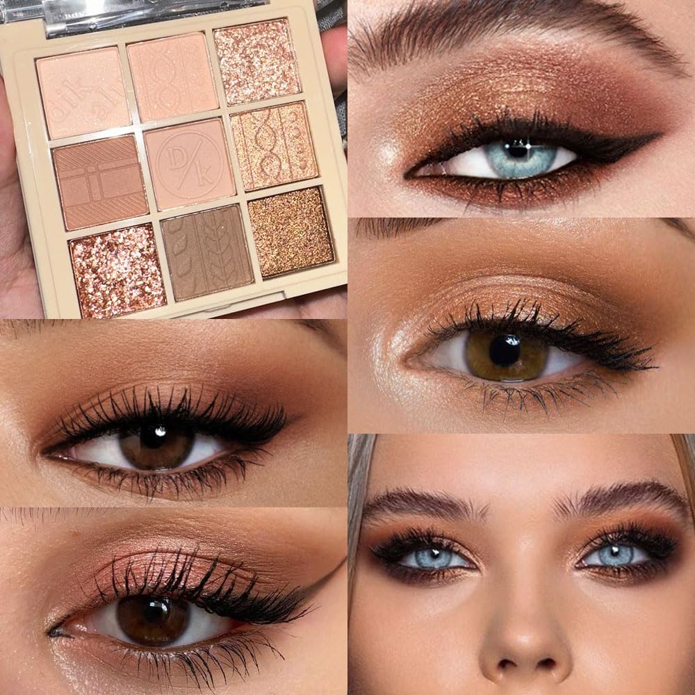 CAKAILA Palette neutre avec finitions mats et paillettes pour looks polyvalents