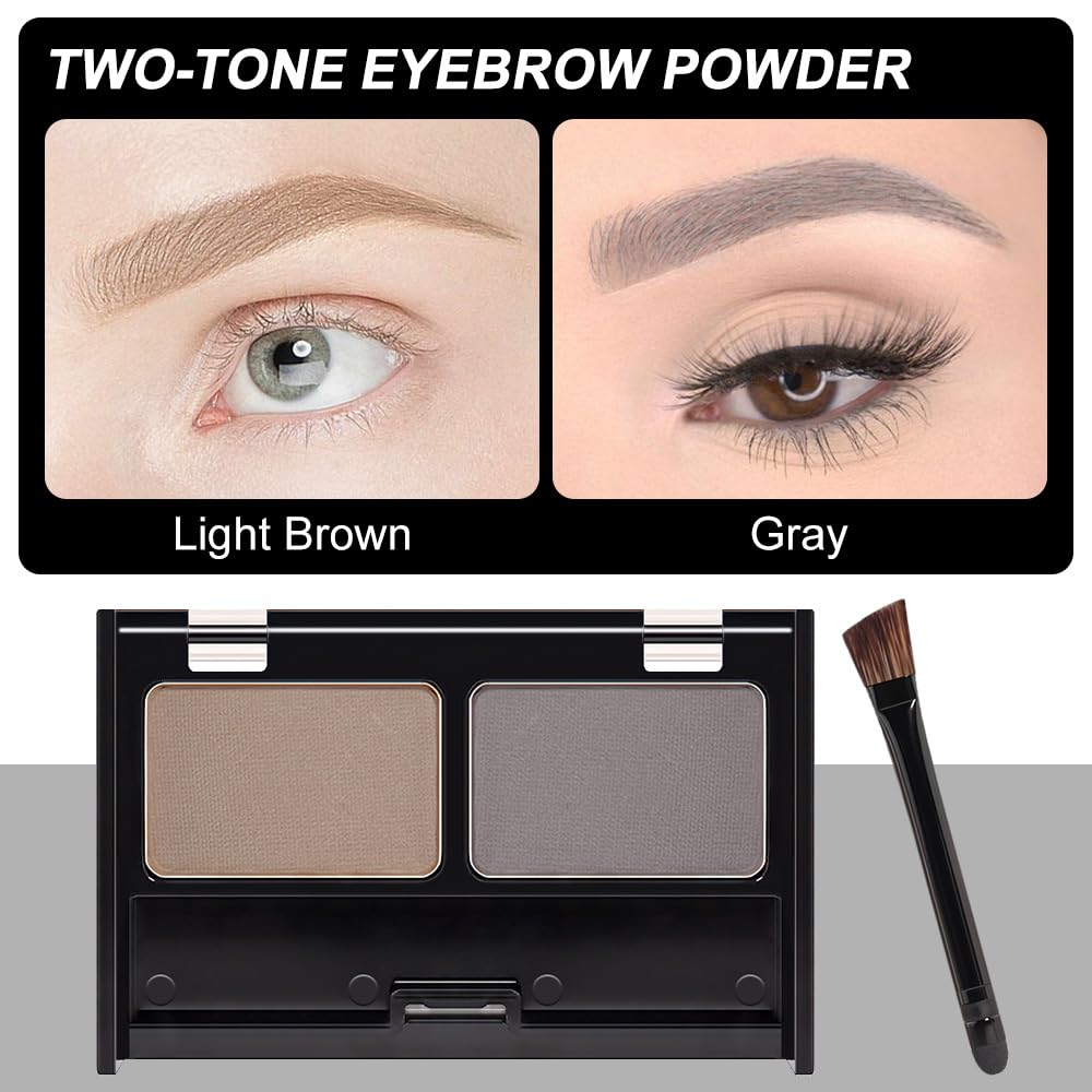 CAKAILA Poudre sourcils duo teintes naturelles pour tracé doux et précis.