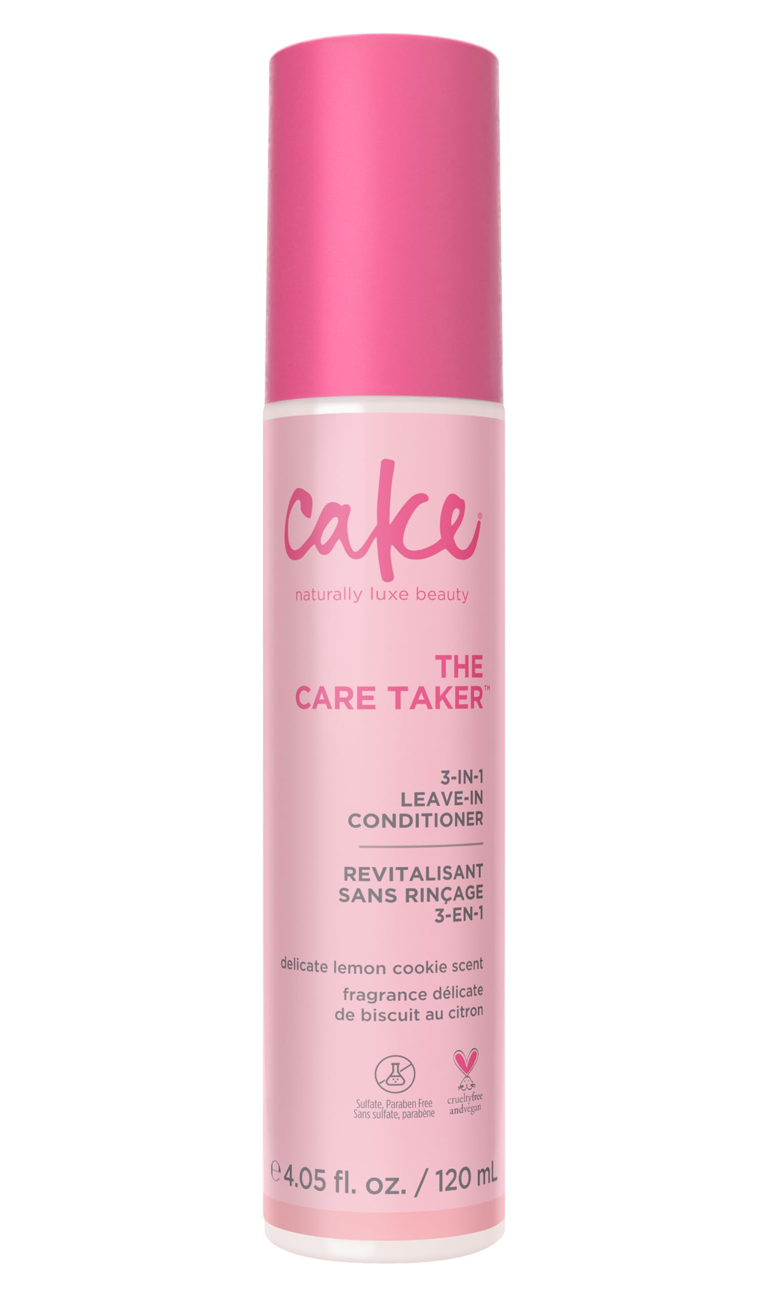 Cake Beauty The Care Taker leave-in bottle showcases moisturizing formula for detangling and softness.
