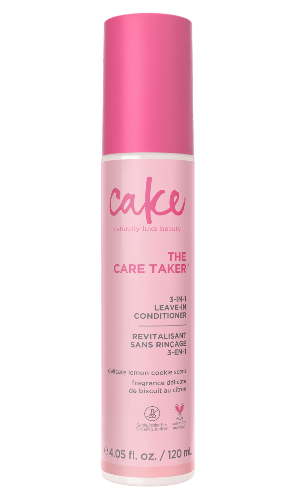 Cake Beauty The Care Taker leave-in bottle showcases moisturizing formula for detangling and softness.