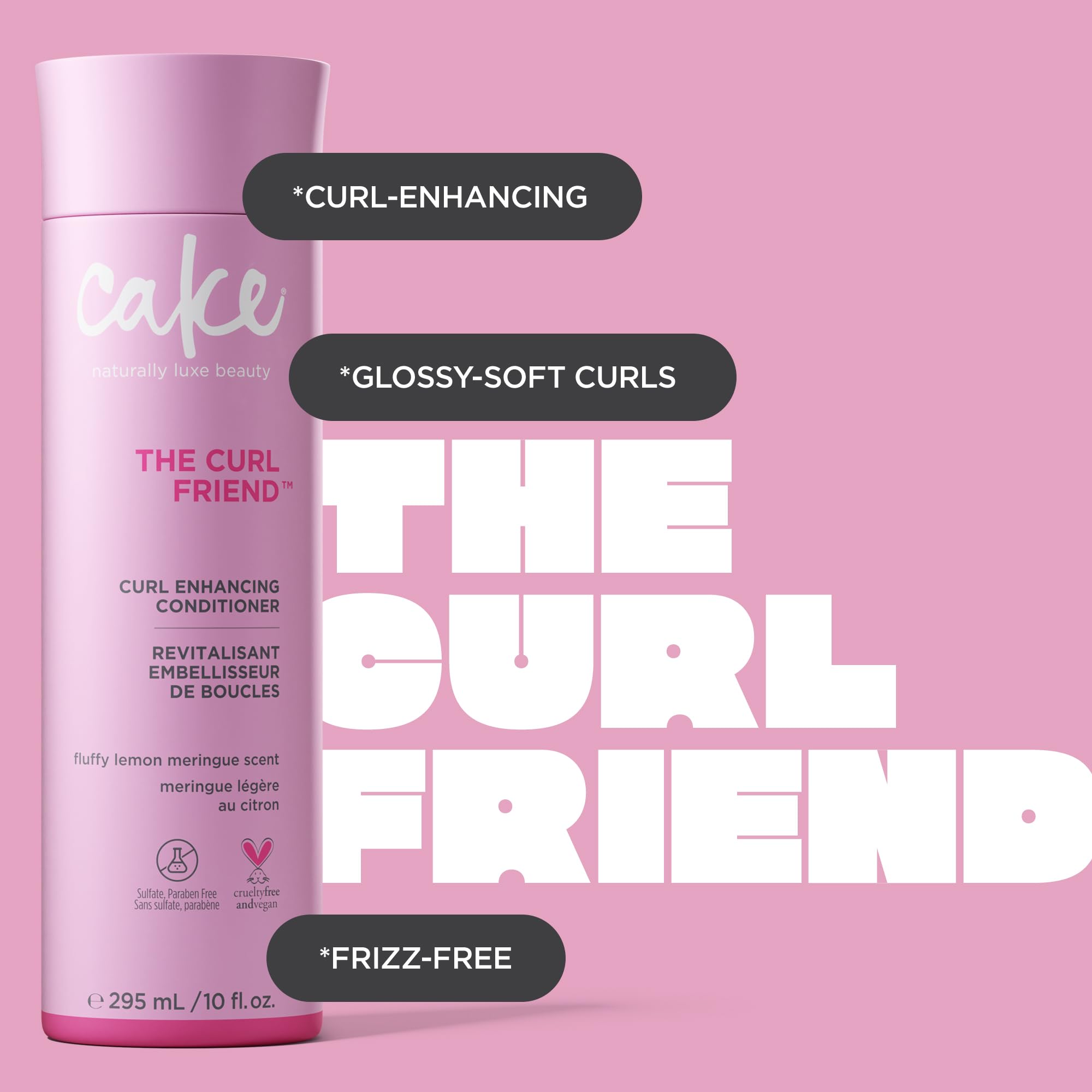 Cake Beauty The Curl Next Door, formulation végane et non testée sur les animaux, douceur naturelle.