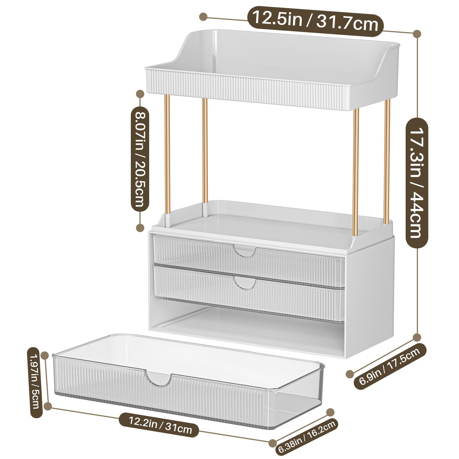 caktraie usage polyvalent en salle de bain, dressing ou bureau.