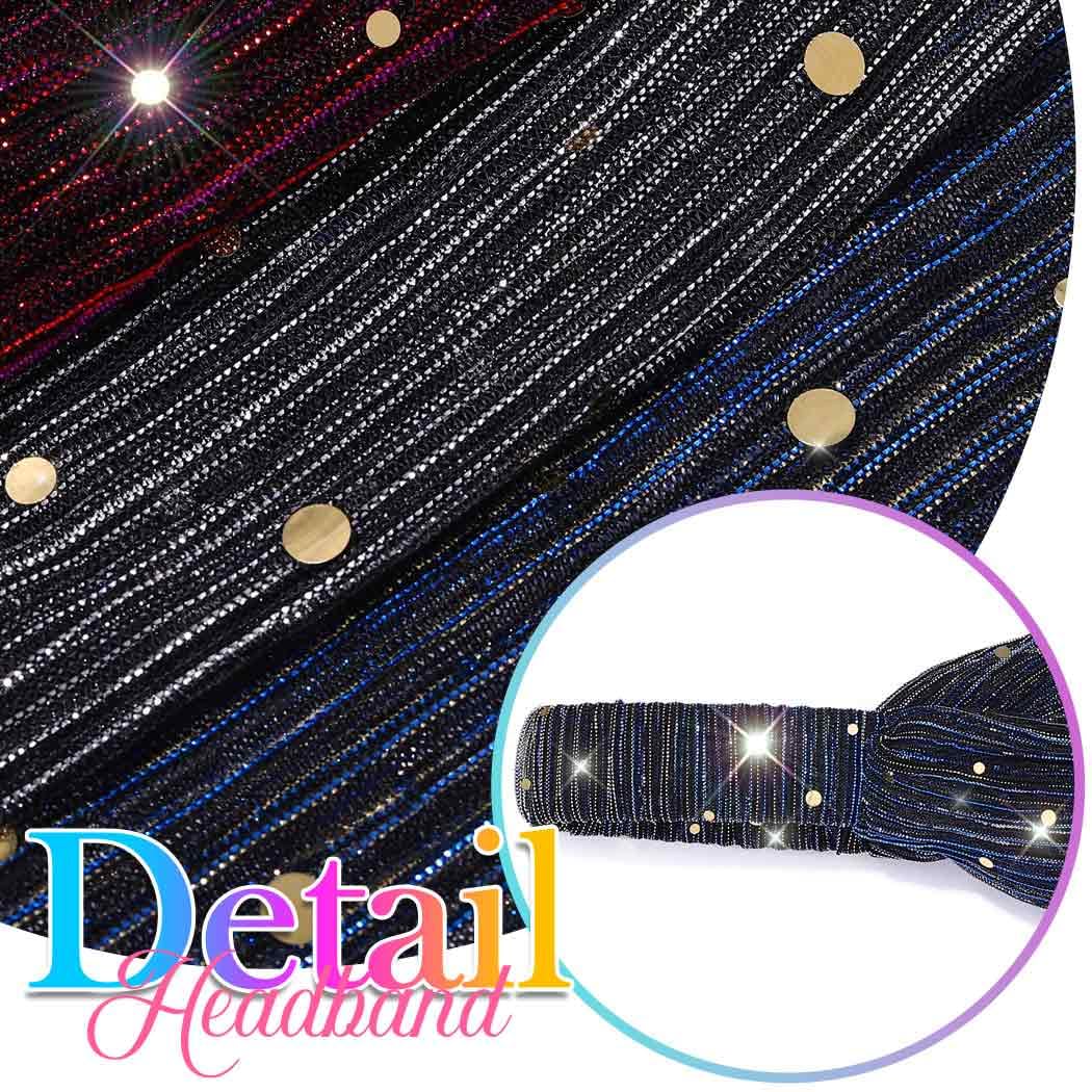 CAKURE bandeau sport paillettes noir: idéal pour yoga et course.