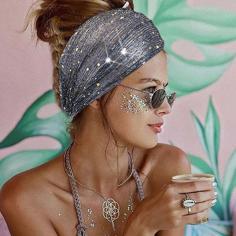 CAKURE bandeau style varié paillettes noir: facile à assortir avec toutes les tenues.