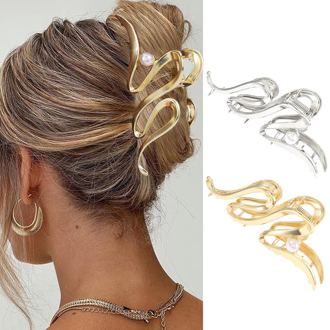 CAKURE pinces-cheveux griffes or et perle, maintien sûr et look élégant.