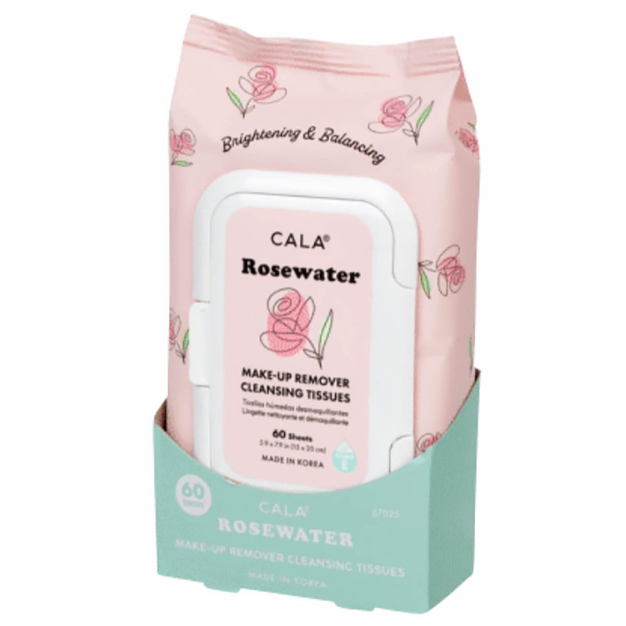 Lingettes Cala démaquillantes eau de rose pour démaquillage en douceur et hydratation