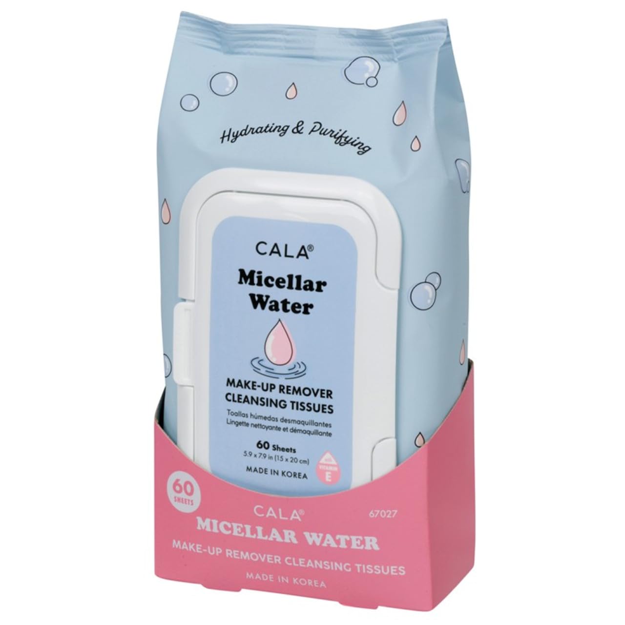 CALA lingettes micellaires démaquillantes pour le visage, enlèvent le maquillage waterproof en douceur.