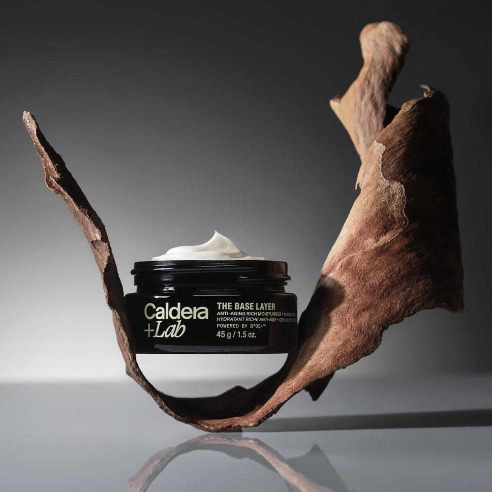 Caldera + Lab ingrédients végétaux, peau équilibrée et hydratée.