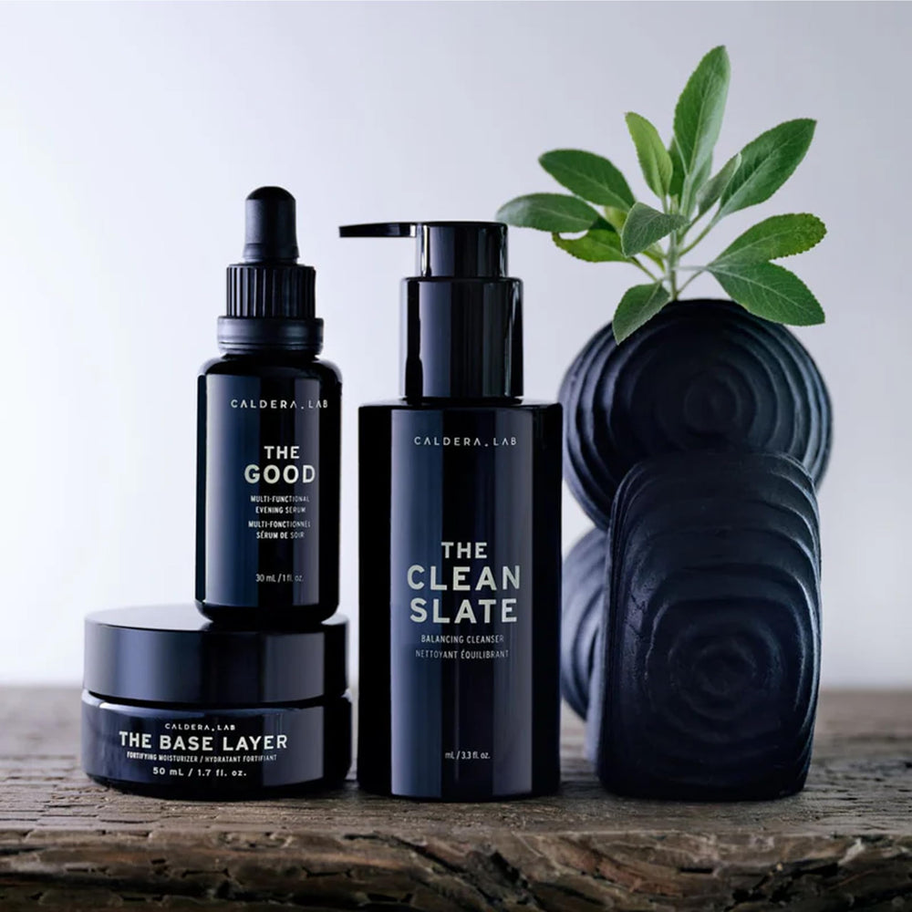 Rituel Soin Visage Caldera Lab – peau visiblement rafraîchie et prête à affronter la journée.