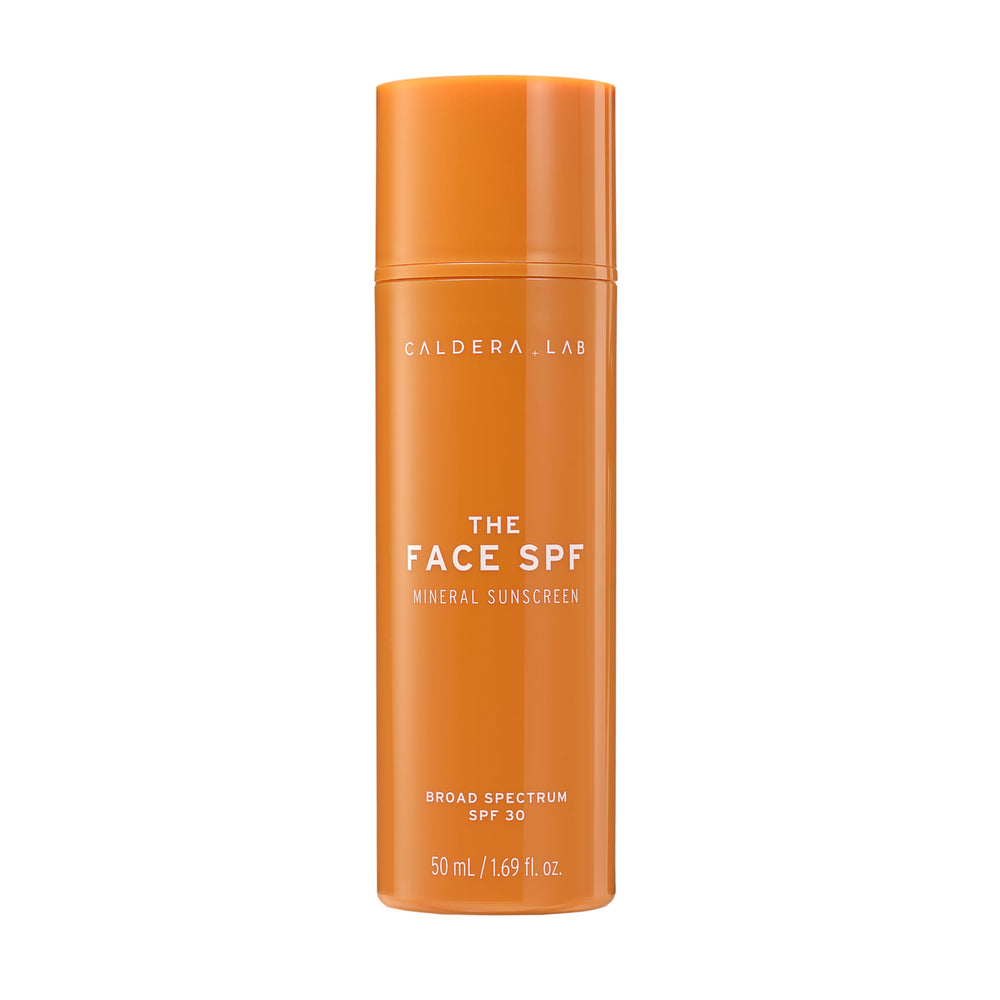 Caldera + Lab The Face SPF – bouteille prête à l'emploi et protection UV minérale.