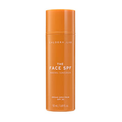 Caldera + Lab The Face SPF – bouteille prête à l'emploi et protection UV minérale.