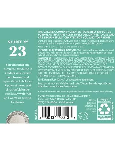 Caldrea Lavage Mains Poire-Agave – mains propres et douces après chaque utilisation.