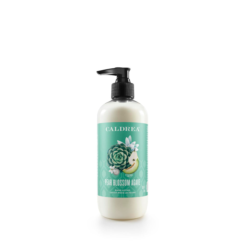 Caldrea Poire-Fleur-Agave Lotion Mains, hydratation légère et parfum frais.