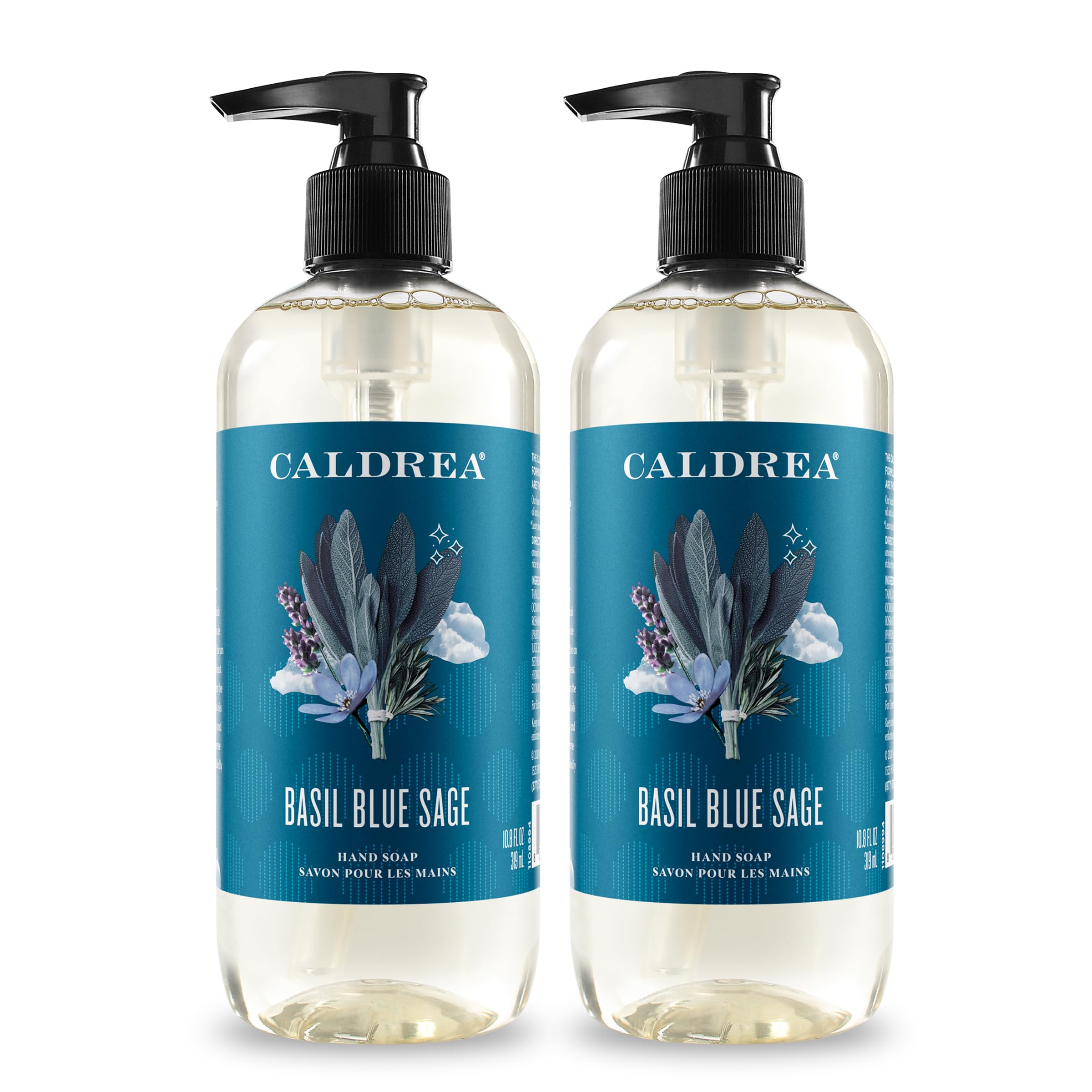 Caldrea Basilic et Sauge Bleue: savon pour les mains propre et hydratant, parfum frais.