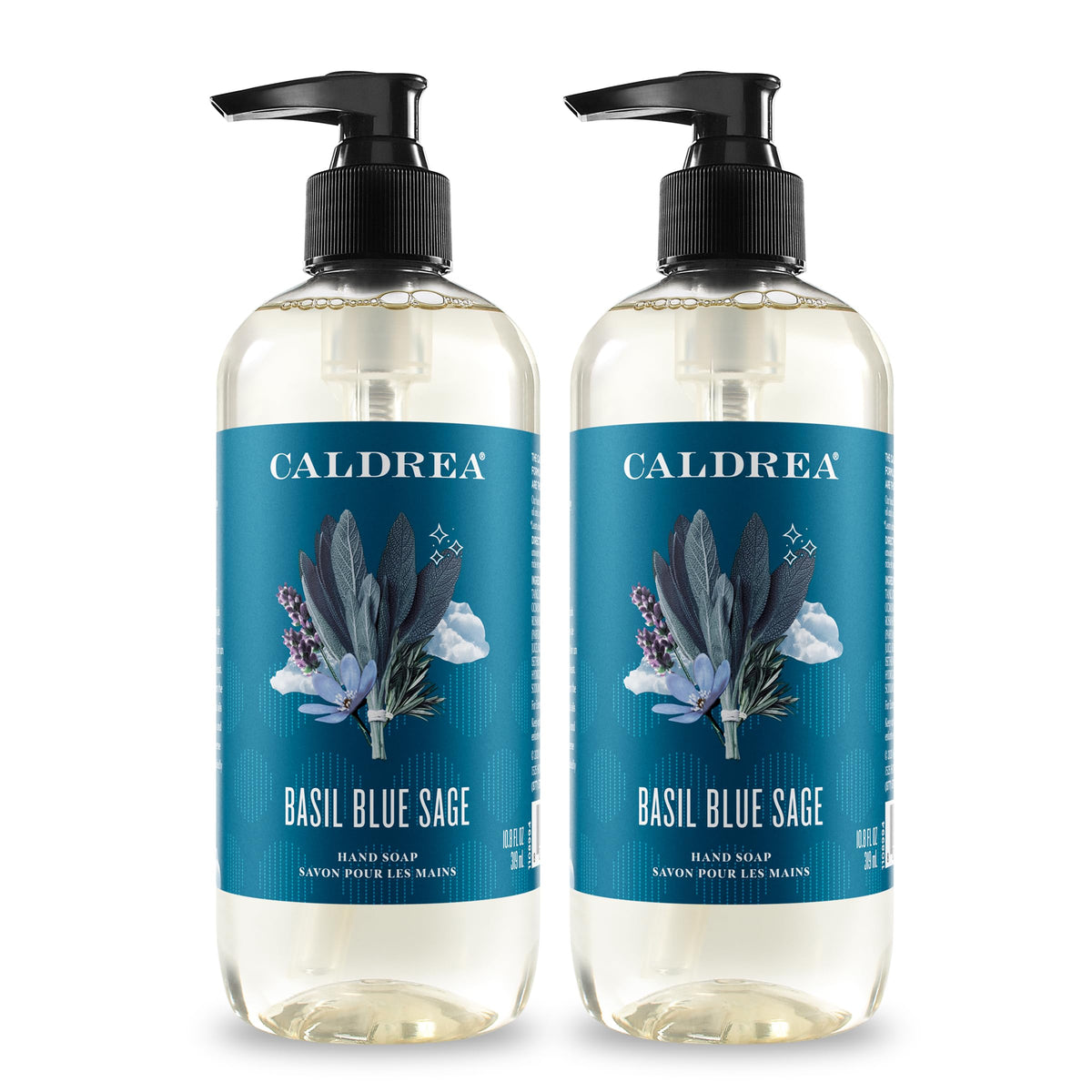 Caldrea Basilic et Sauge Bleue: savon pour les mains propre et hydratant, parfum frais.