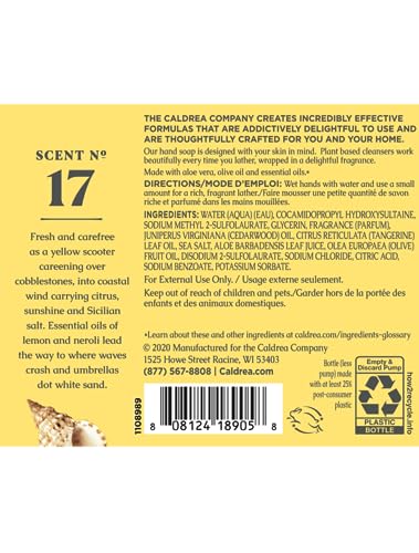 Caldrea Savon Mains Pompe Neroli, diffusion pratique pour un usage quotidien.