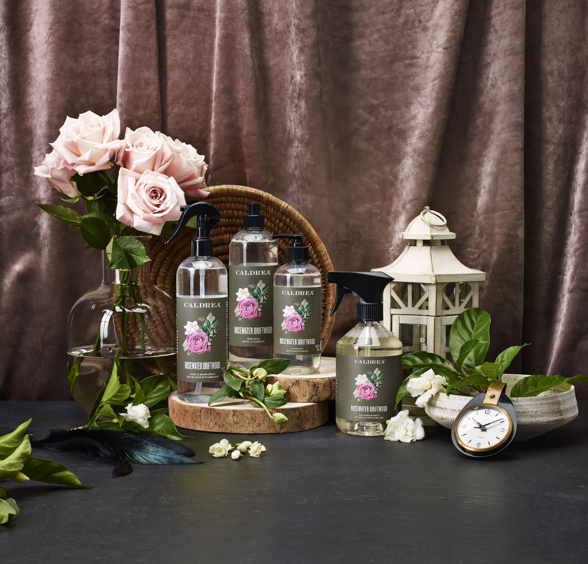 Caldrea Savon Mains Rosewater Driftwood – parfum doux qui enveloppe les mains.