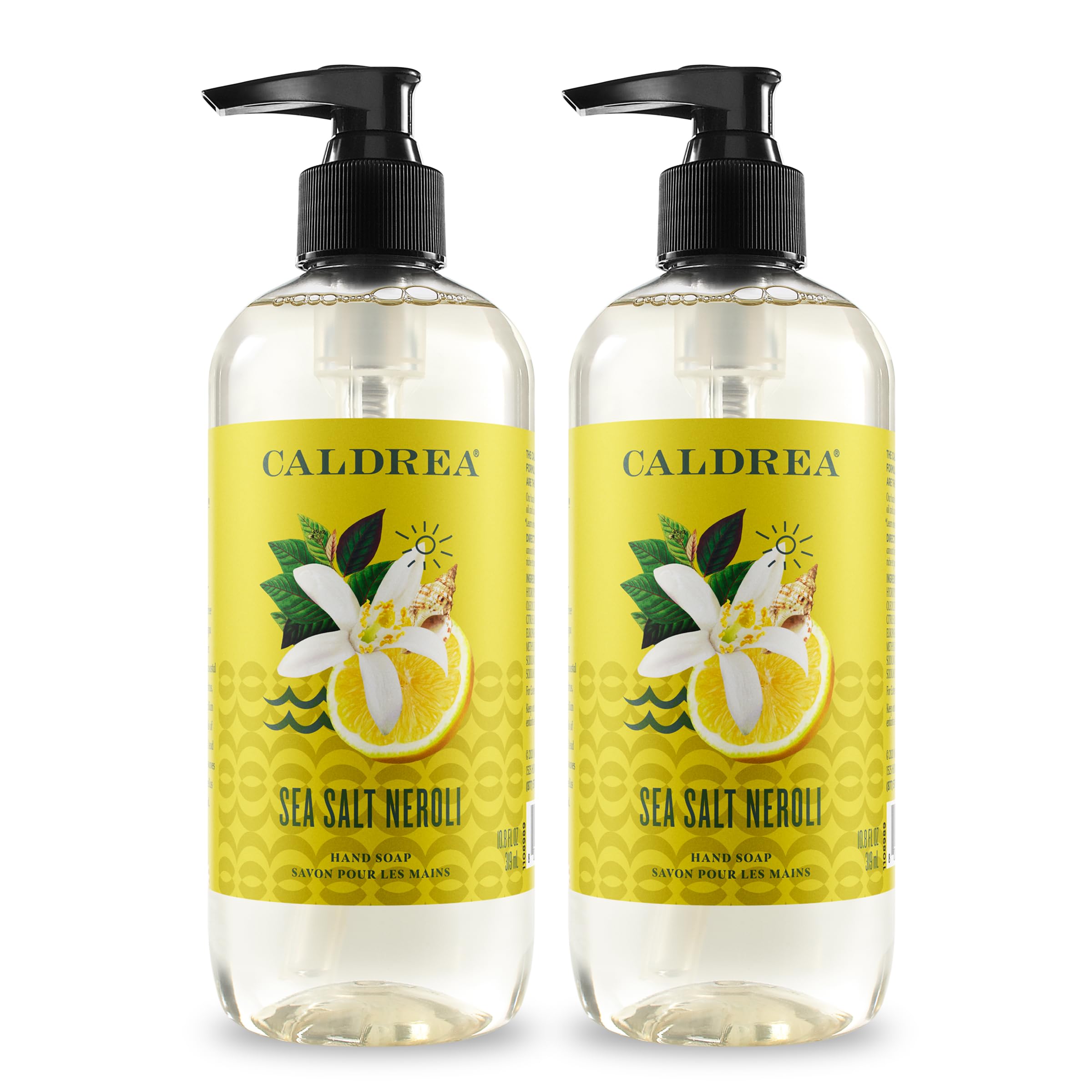 Caldrea Sea Salt Neroli : flacon de savon pour les mains, parfum frais et hydratant.