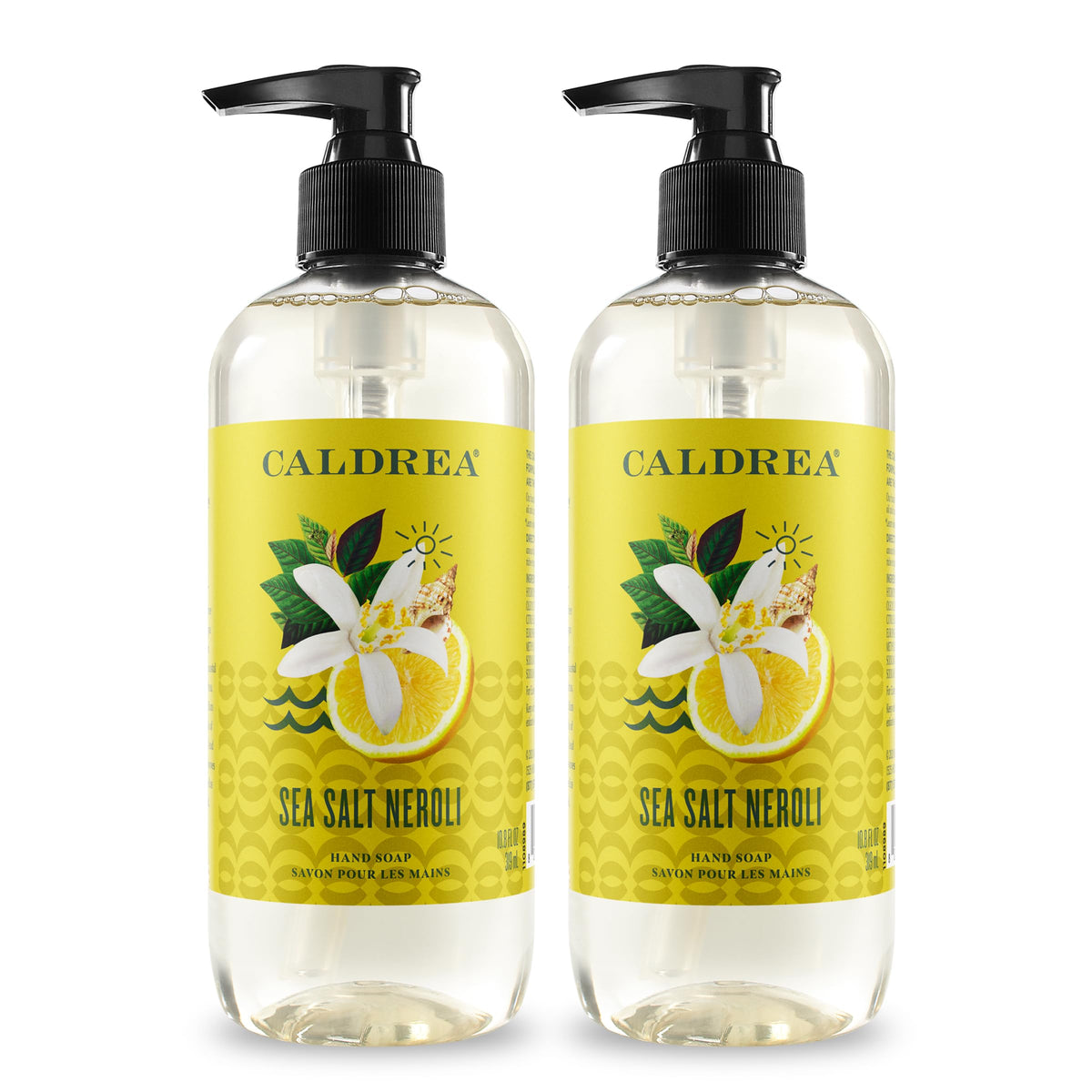 Caldrea Sea Salt Neroli : flacon de savon pour les mains, parfum frais et hydratant.