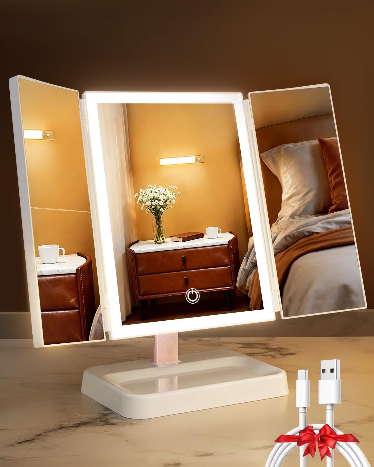 CALEPOP miroir maquillage avec éclairage intégré pour application précise