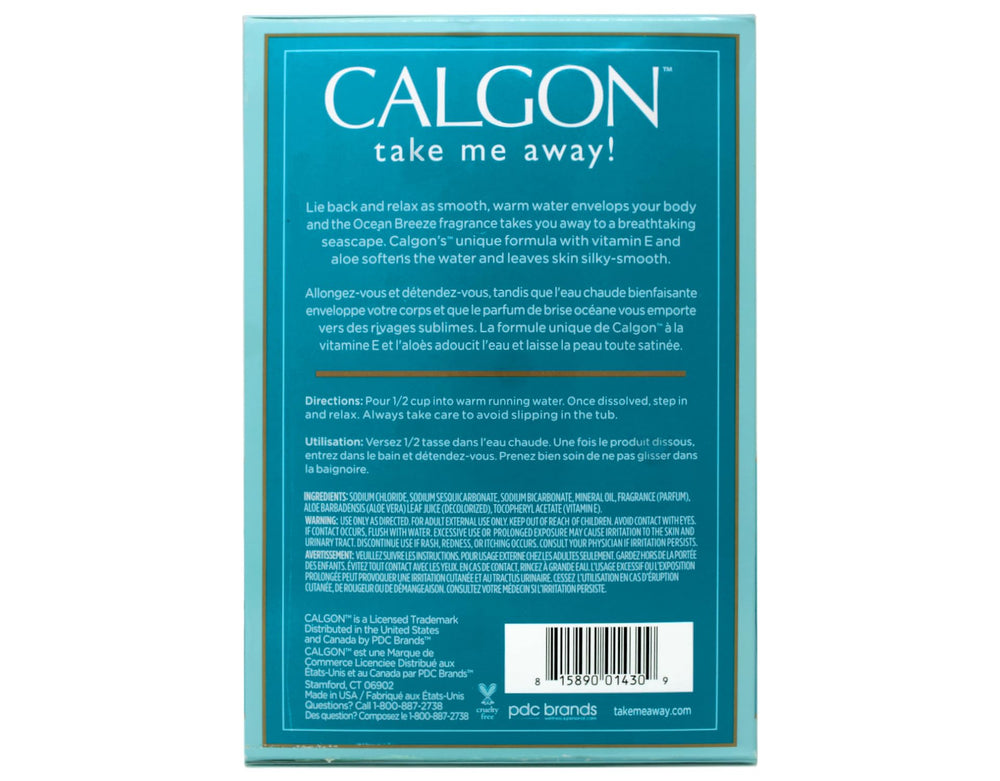 Calgon Billes bain effervescentes Océan Brise pour dissolution rapide.