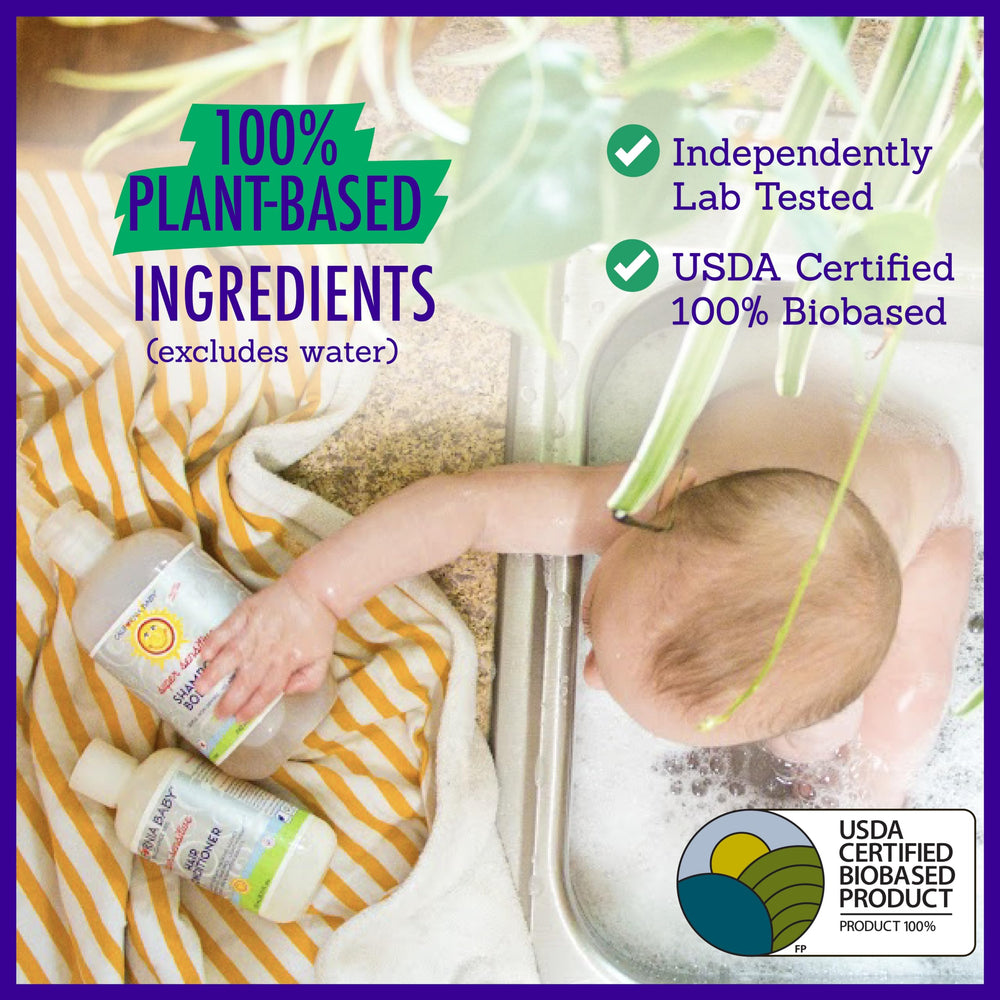 California Baby Conditionneur 100% végétal – base végétale et hypoallergénique.