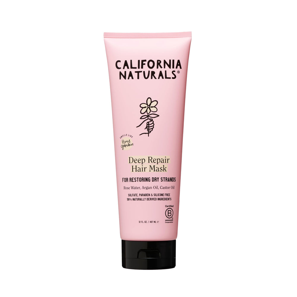 Masque réparateur profond California Naturals, texture crémeuse nourrissante pour cheveux.