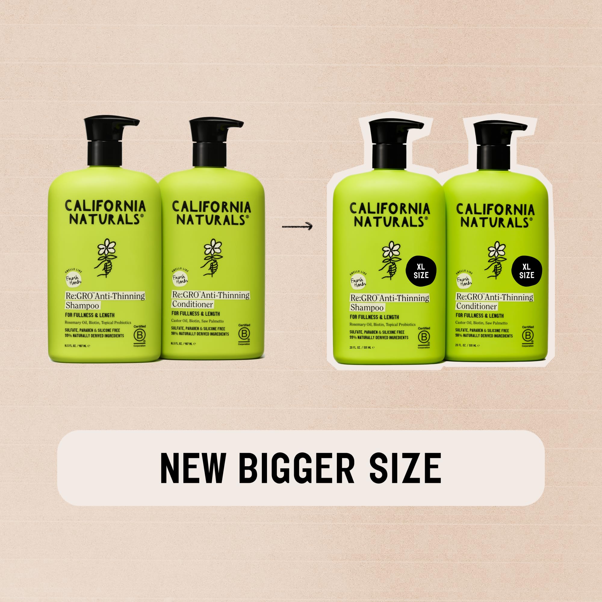 Huile d’argan et romarin dans California Naturals Re:GRO; ingrédient vedette pour nourrir les longueurs.