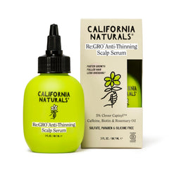 California Naturals Re:GRO bottle pour for easy scalp application.