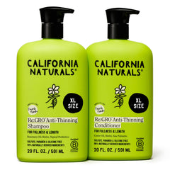 California Naturals Re:GRO shampoing, bouteille colorée; revitalise les cheveux et stimule le cuir chevelu.