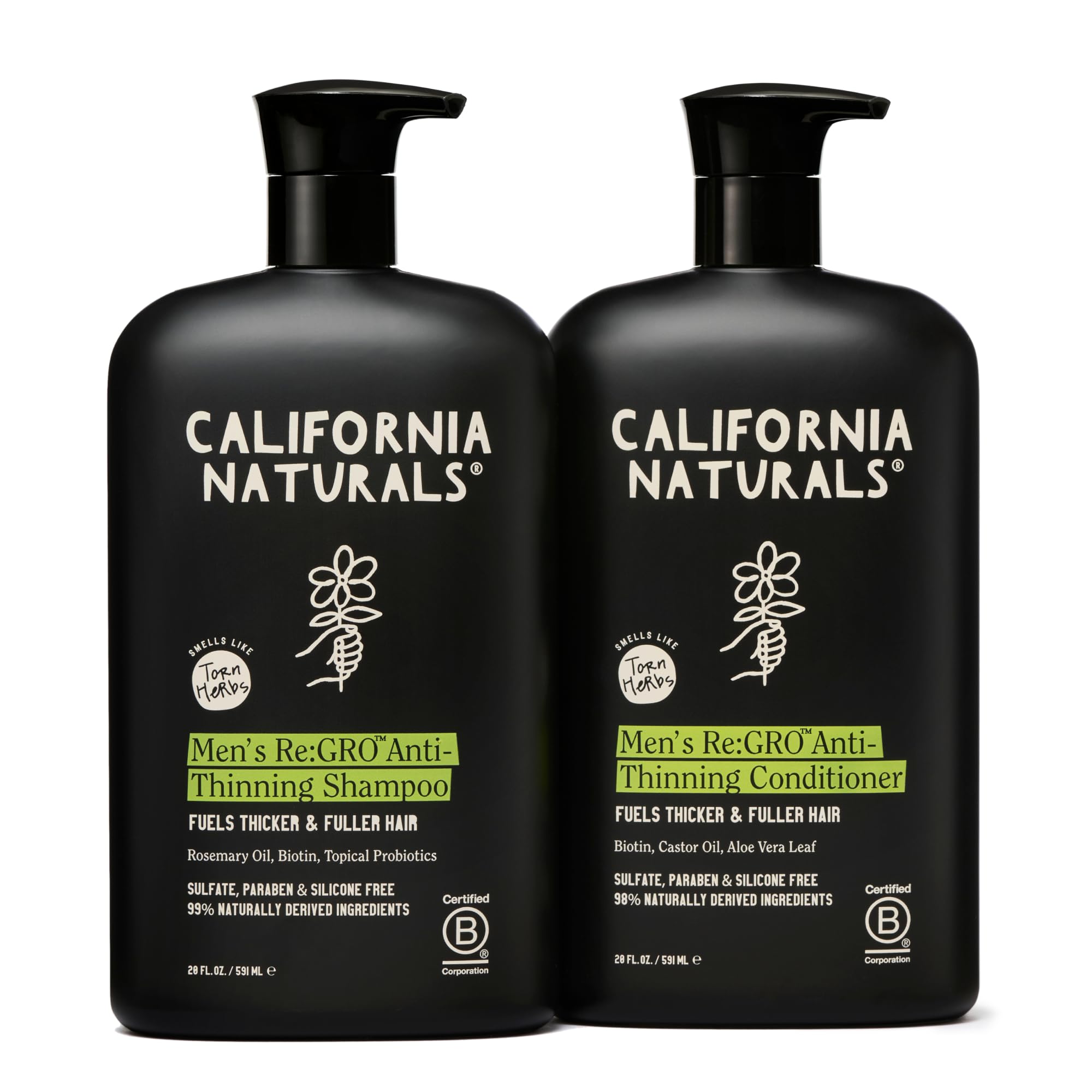 California Naturals Re:GRO – bouteille de shampooing pour démarrer une routine capillaire stimulante.