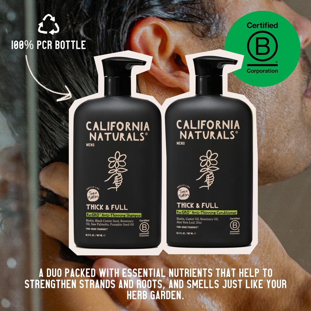 California Naturals Re:GRO – hydratation avec argan et avocat pour démêlage facile.