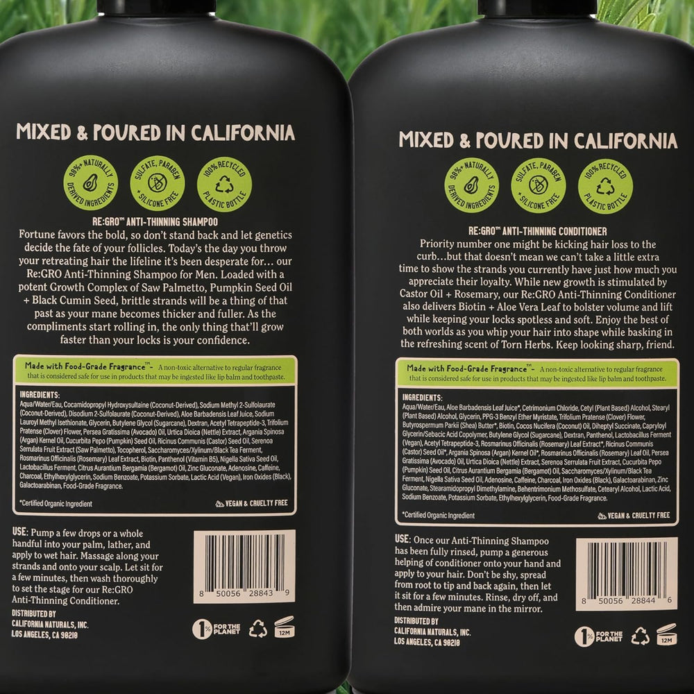 California Naturals Re:GRO – biotine et ricin pour renforcer les longueurs et la résistance.