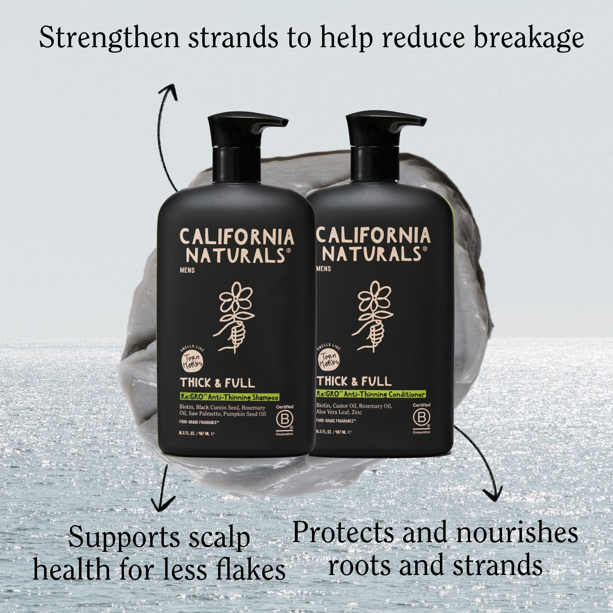 California Naturals Re:GRO – massage du cuir chevelu favorisant une stimulation légère.