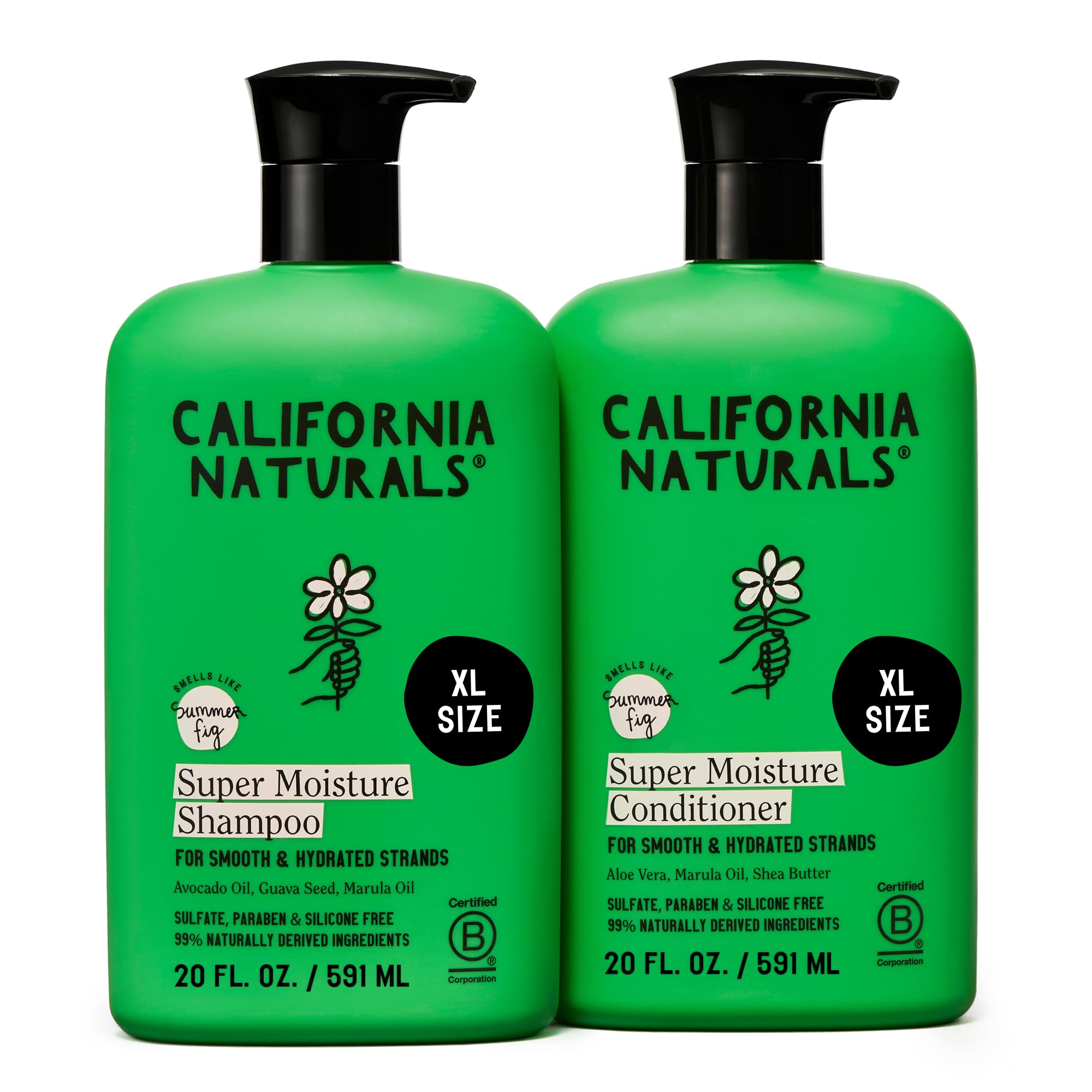 California Naturals Re:GRO Shampoing bouteille affichant l'étiquette et hydratation en profondeur.