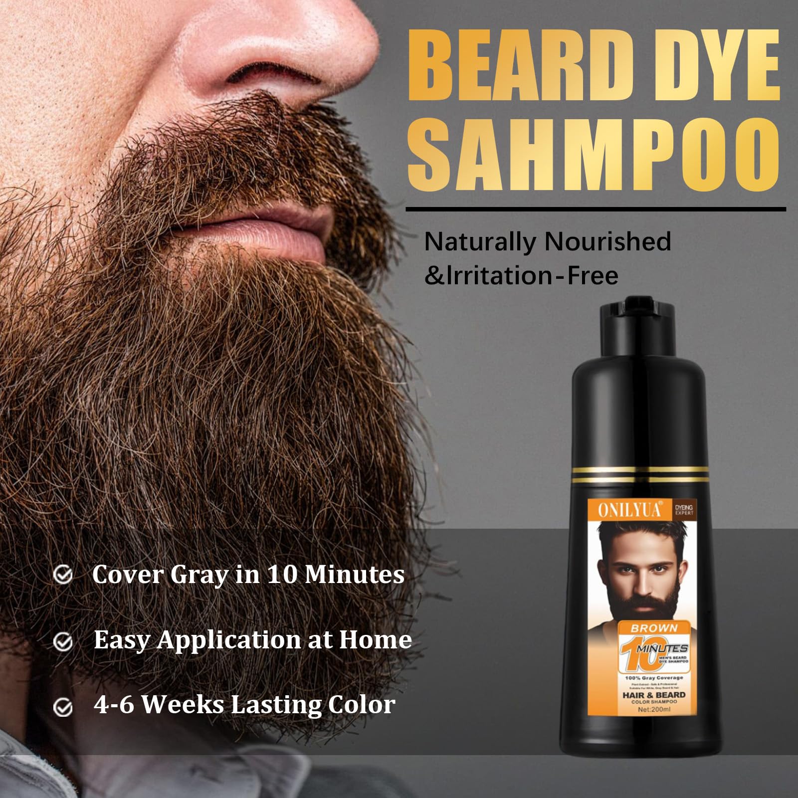 Callmynm Beard Dye – flacon de 200 ml prêt pour environ dix applications