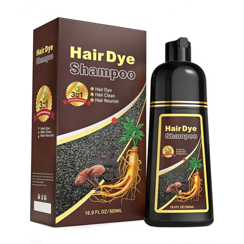Callmynm Shampoing colorant vin rouge en bouteille 500ml, couleur durable