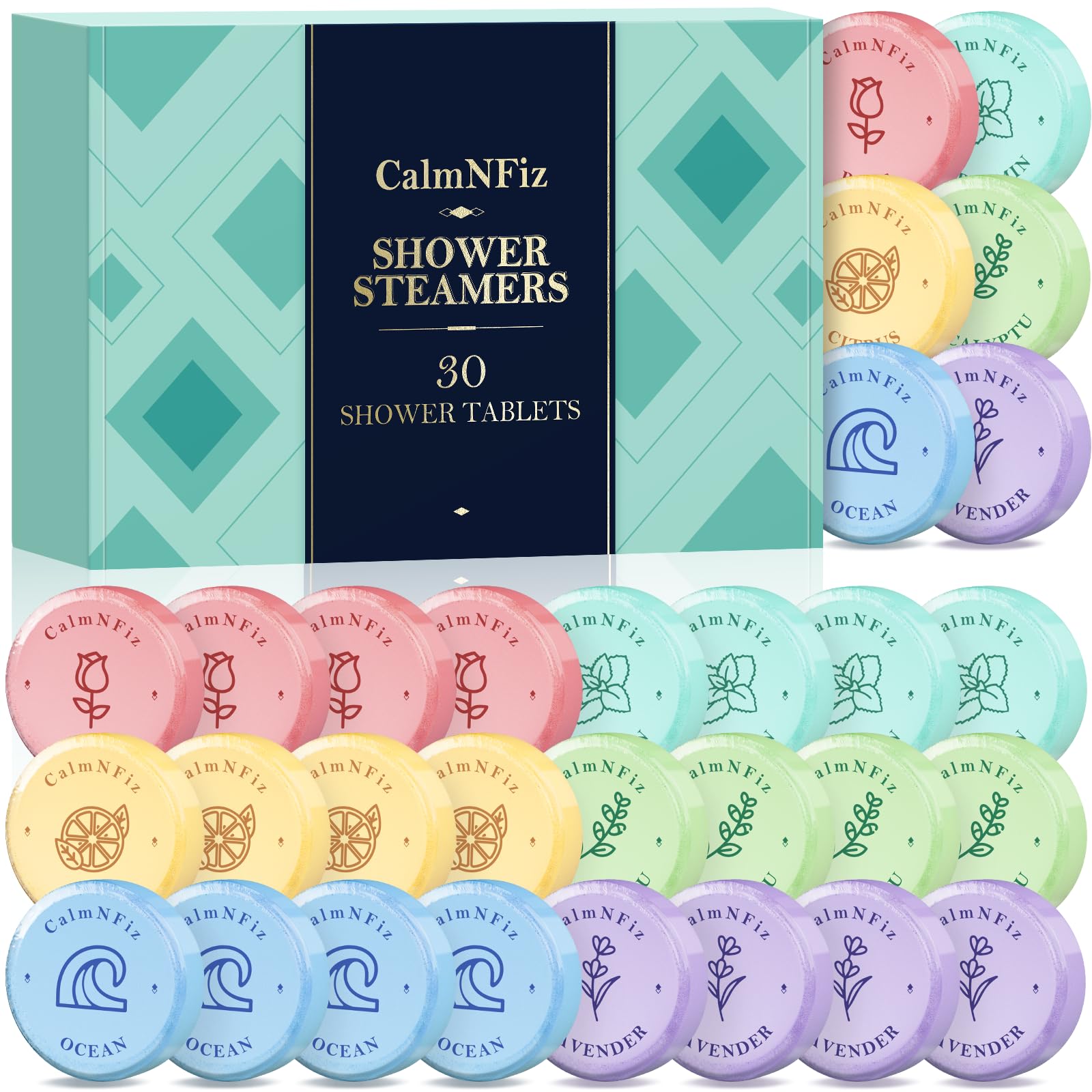 CalmNFiz bombes douche effervescentes: lot de 30 pour experience sensorielle
