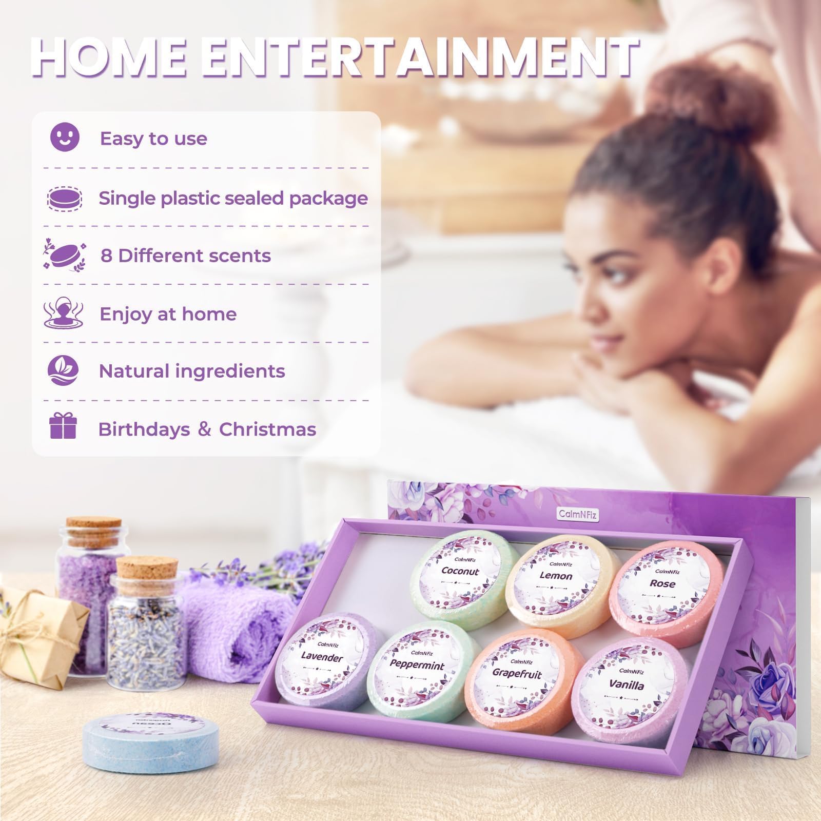 CalmNFiz tablettes vapeur rose – ambiance romantique et légère