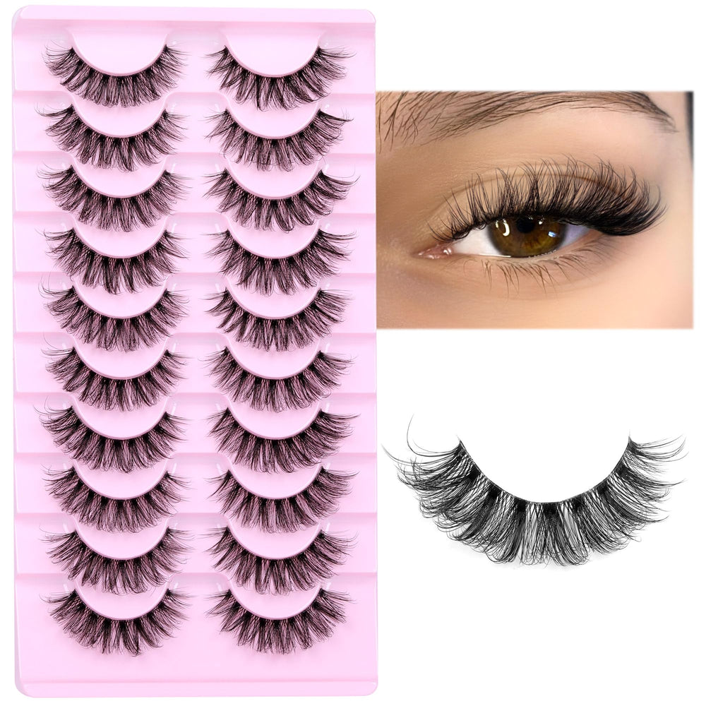 Calphdiar cils faux courbe D dense naturel pour un regard profond.