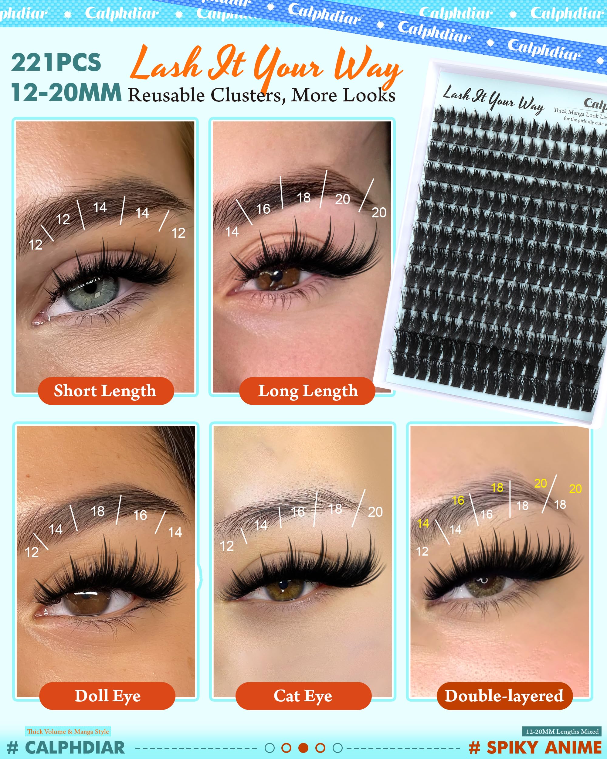 Calphdiar longueurs 12-20 mm pour styles variés et création sur mesure.