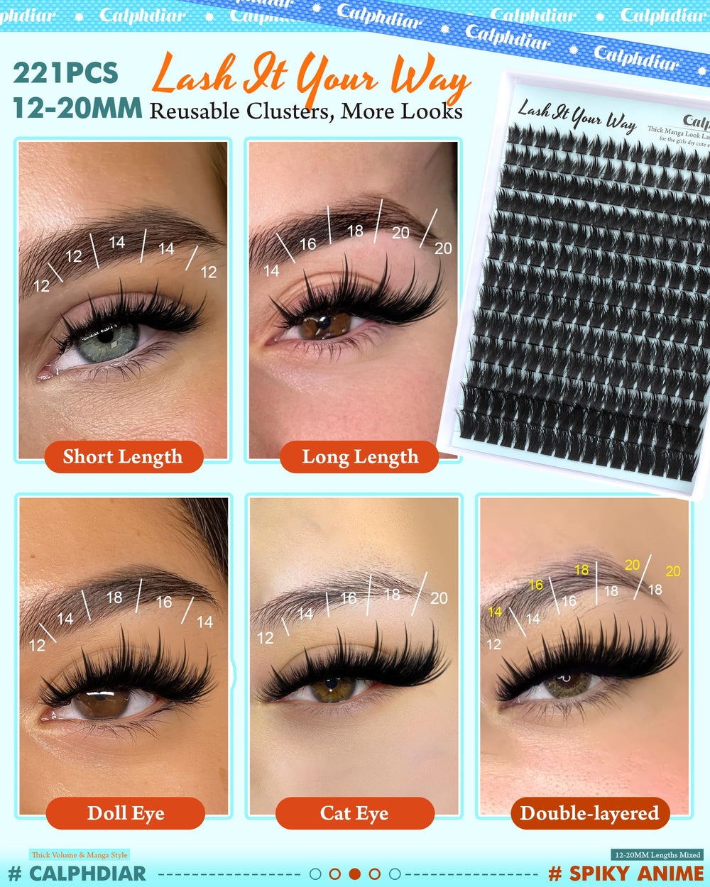 Calphdiar longueurs 12-20 mm pour styles variés et création sur mesure.