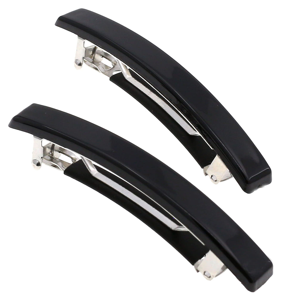 Barrette Camila Paris AD2/2 noire sans glissement pour cheveux sûrs.