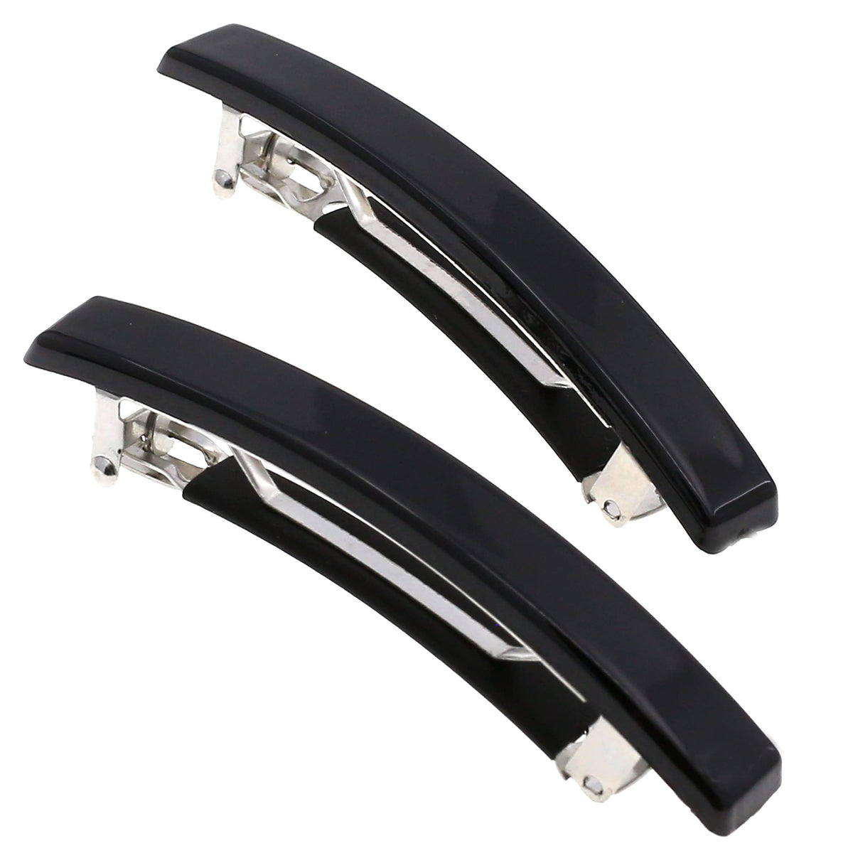 Barrette Camila Paris AD2/2 noire sans glissement pour cheveux sûrs.