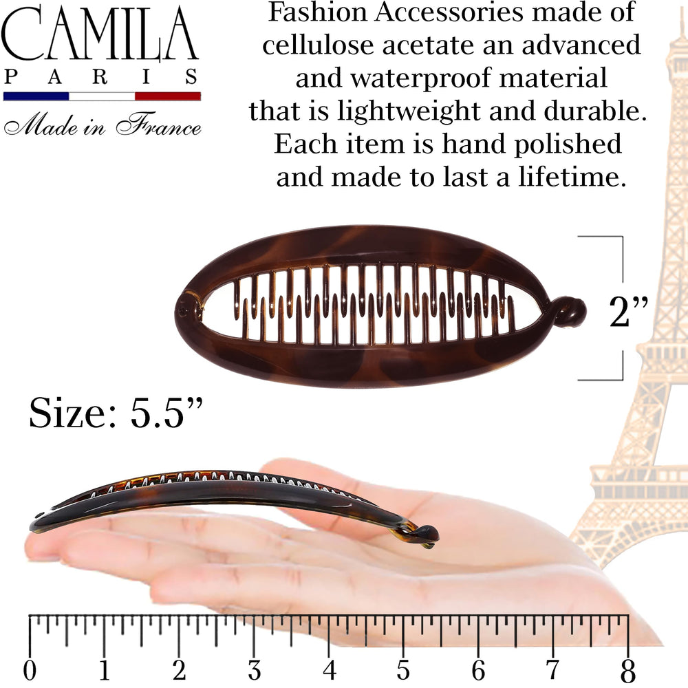 Clip banane Camila CP2 en acétate cellulose, fabrication française.